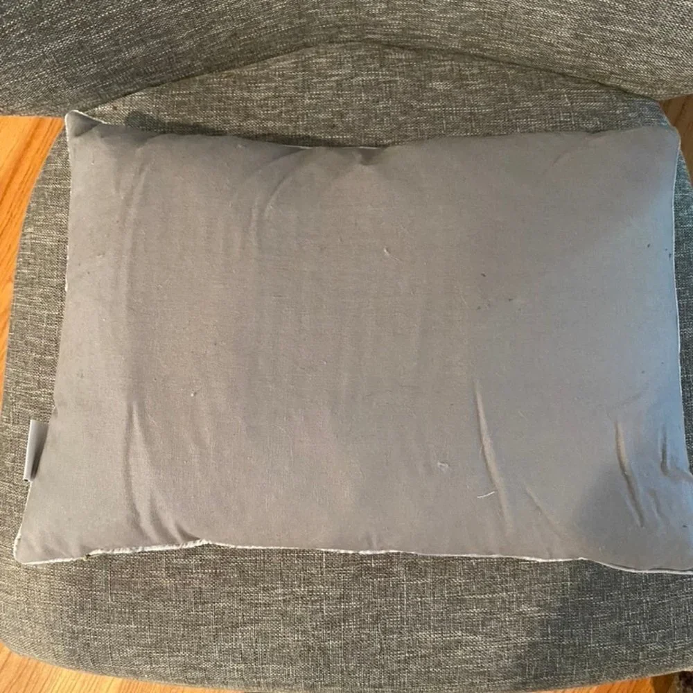 Calvin Klein silver embroidered grey pillow